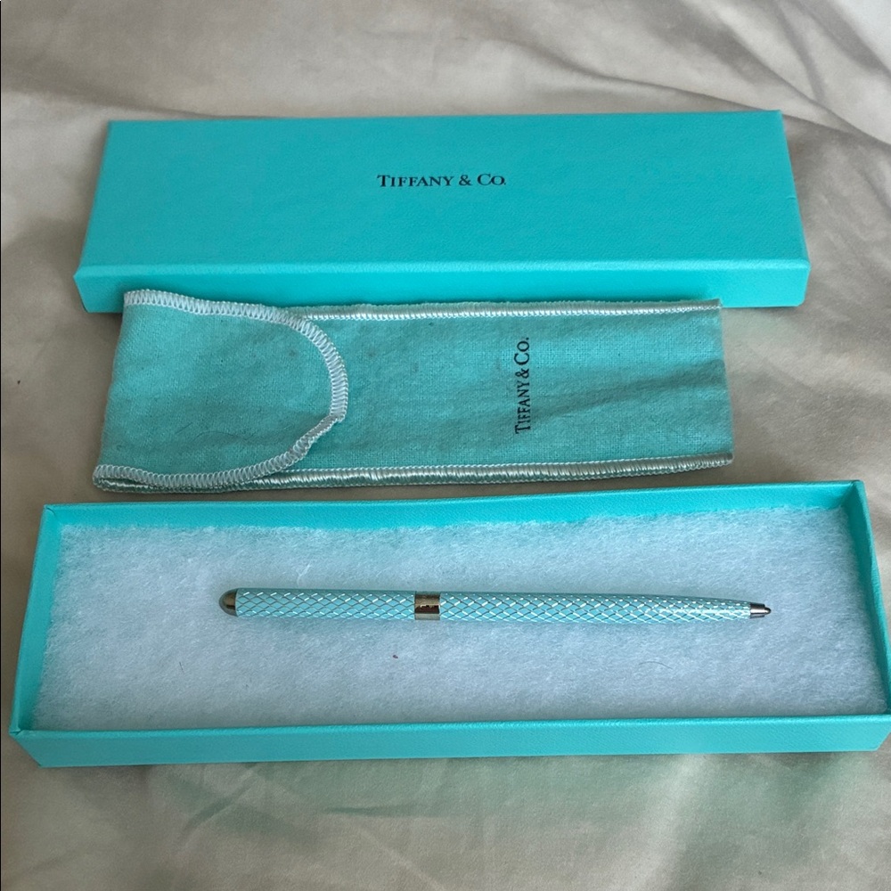 Tiffany & Co. Blue Pen with Silver Accents